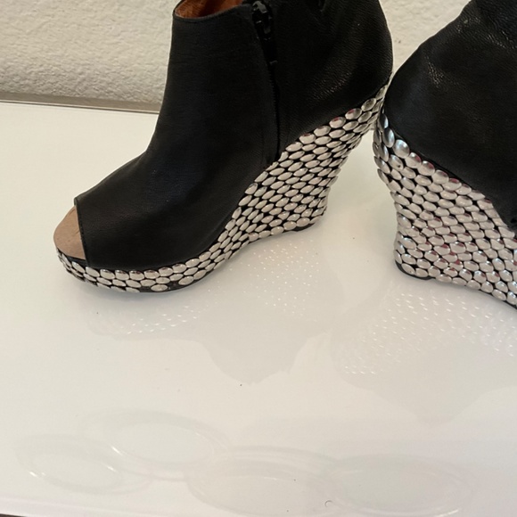 JEFFERY CAMPBELL HAVANA LAST WEDGE STUDDED PEEP TOE BOOTE 7.5 ♥️😍 - Picture 14 of 16